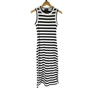 Karen Kane Midi Column Dress Stripe Black White Size XS Casual Stretch